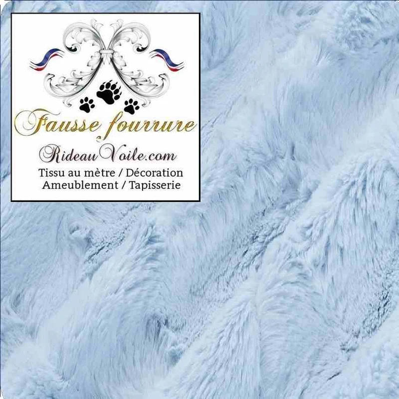 Tissu fausse fourrure bleu & marine au mètre rideau architecte intérieur chalet villa