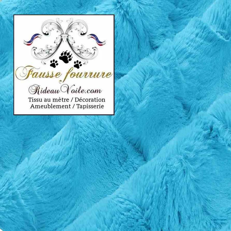 Tissu fausse fourrure bleu & marine au mètre rideau architecte intérieur chalet villa