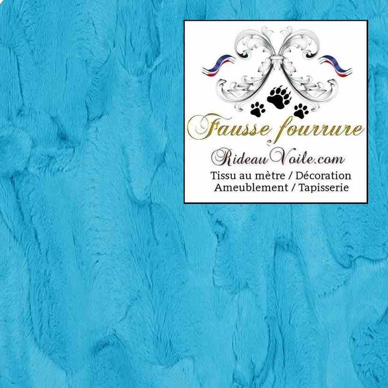 Tissu fausse fourrure bleu & marine au mètre rideau architecte intérieur chalet villa