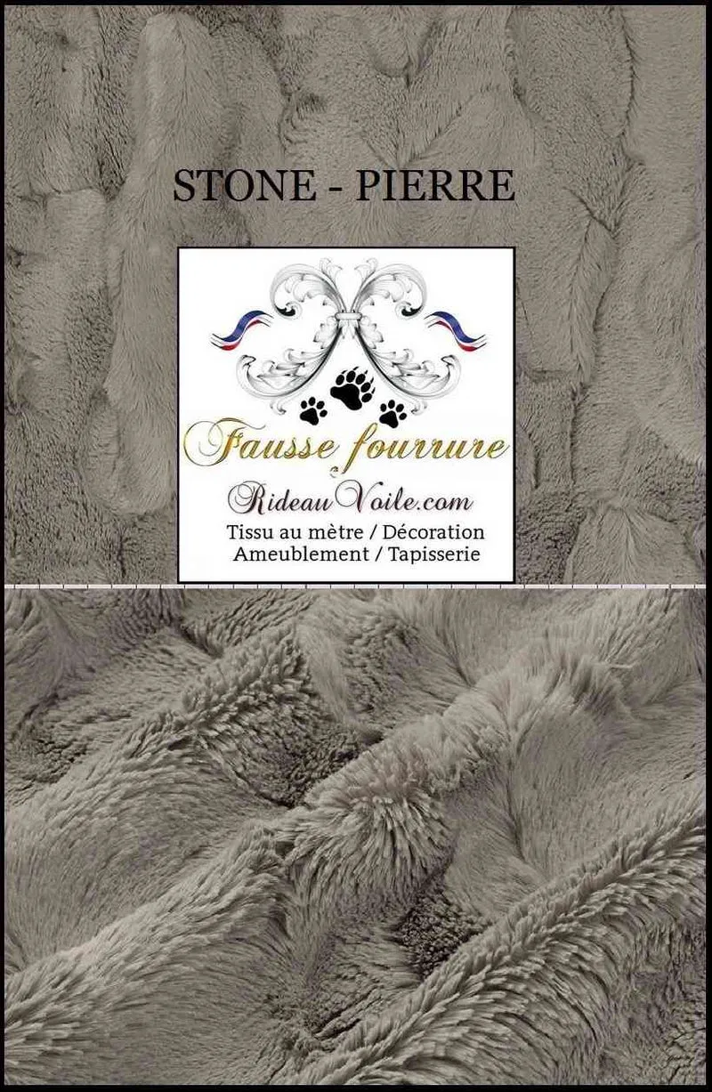 Tissu ameublement fausse fourrure gris noir au mètre rideau sur mesure décoration chalet