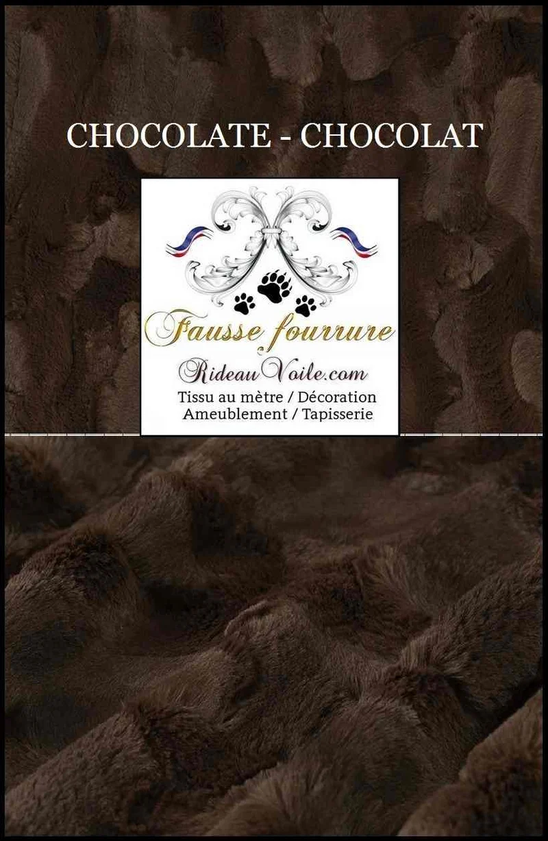Tissu fausse fourrure marron chocolat au mètre intérieur rideau sur mesure chalet bois