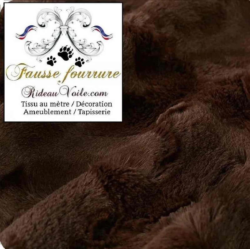 Tissu fausse fourrure marron chocolat au mètre intérieur rideau sur mesure chalet bois