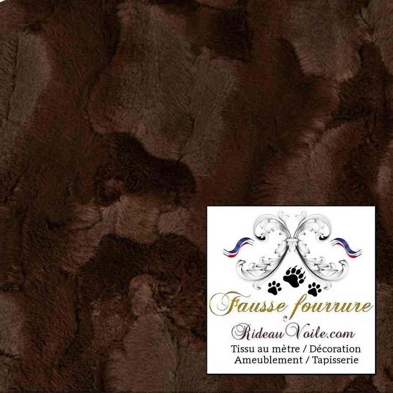 Tissu fausse fourrure marron chocolat au mètre intérieur rideau sur mesure chalet bois