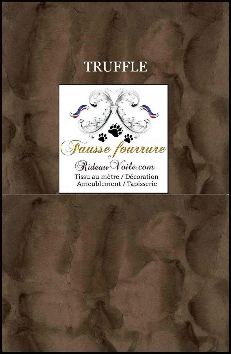 Tissu fausse fourrure marron chocolat brun confection rideau sur mesure chalet bois