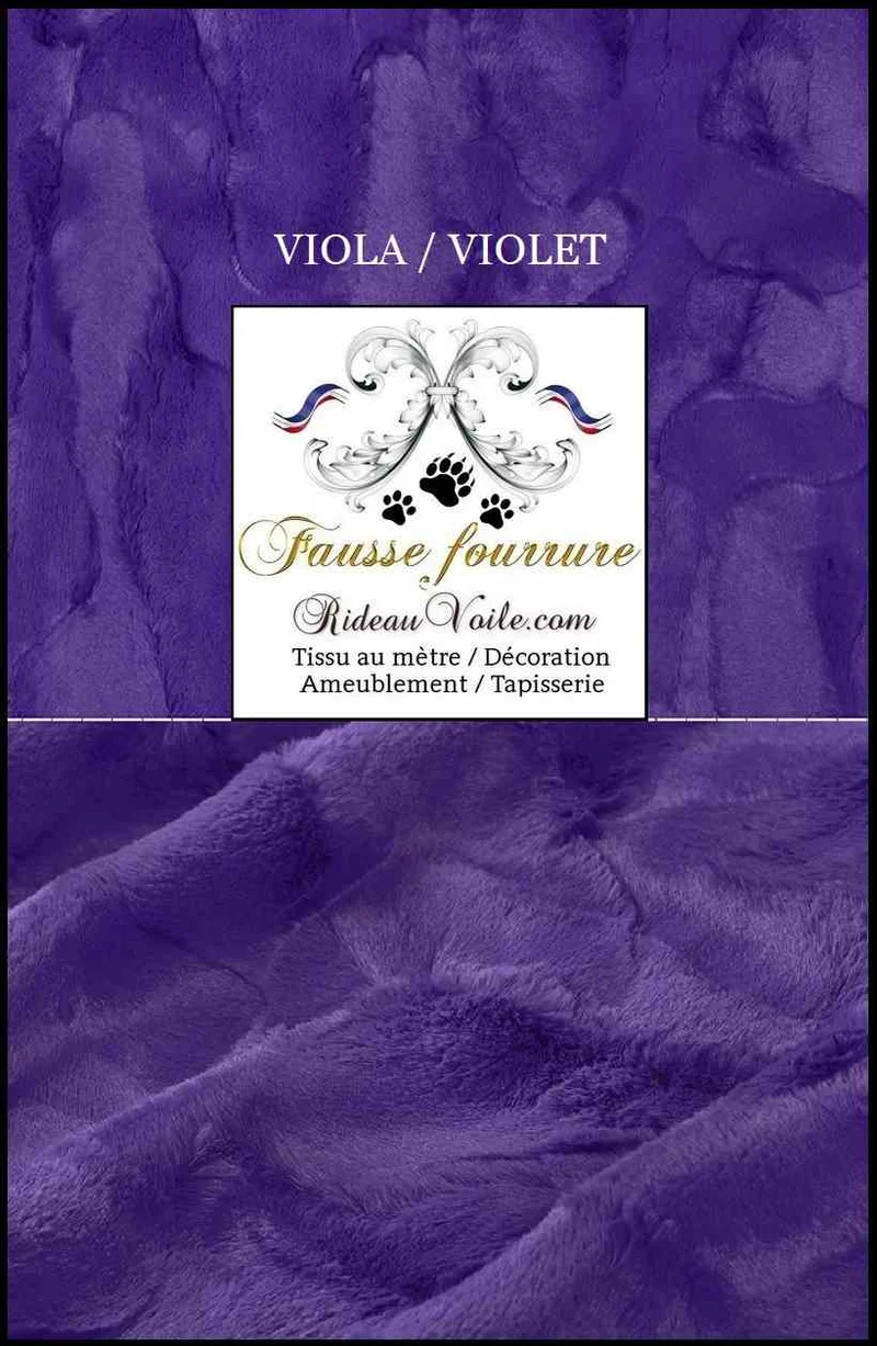 Tissu fausse fourrure violet lilas au mètre confection couture rideau sur mesure chalet