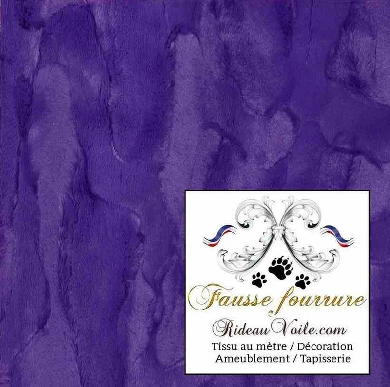 Tissu fausse fourrure violet lilas au mètre confection couture rideau sur mesure chalet