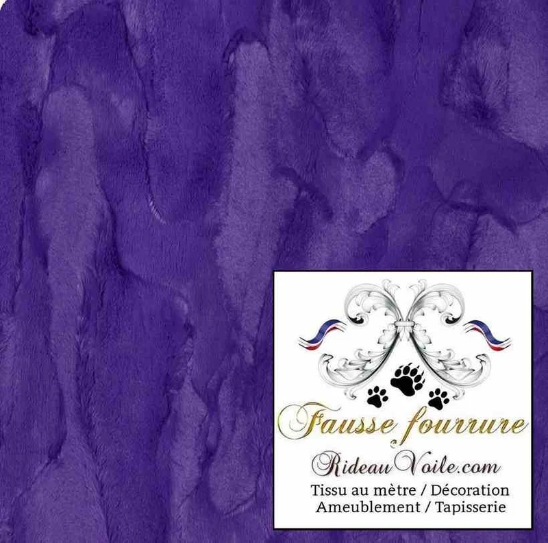 Tissu fausse fourrure violet lilas au mètre confection couture rideau sur mesure chalet