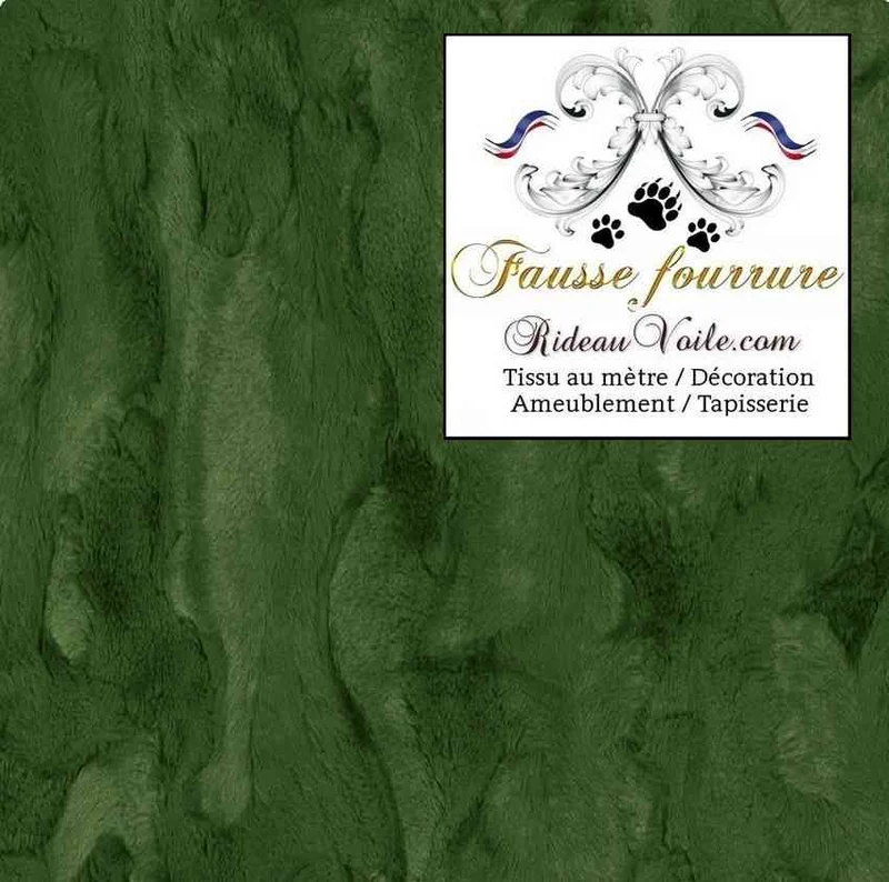 Tissu rideau Fausse fourrure vert mètre architecte d'intérieur ambiance Chalet Montagne