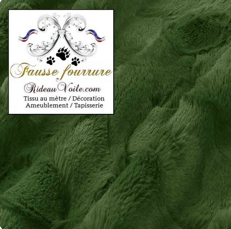Tissu rideau Fausse fourrure vert mètre architecte d'intérieur ambiance Chalet Montagne