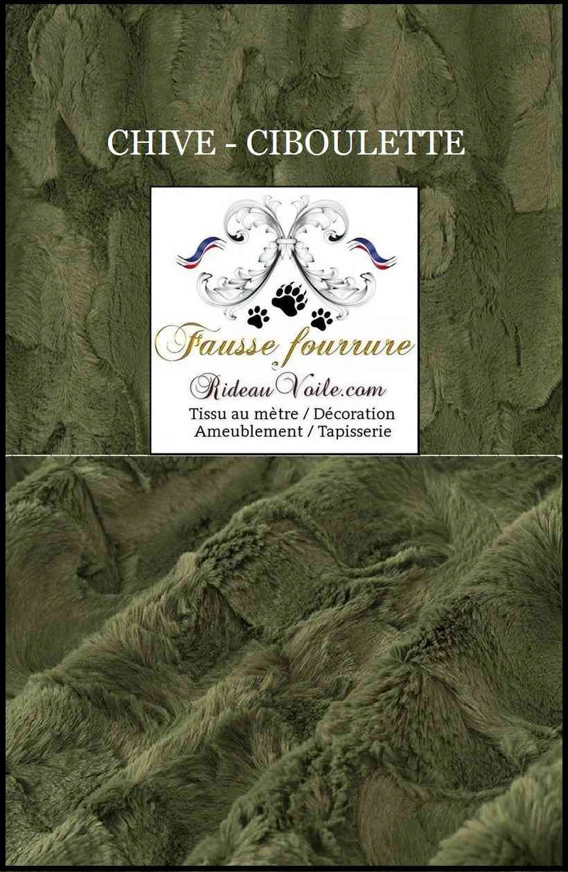 Tissu ameublement Fausse fourrure vert mètre architecte d'intérieur Chalet Villa