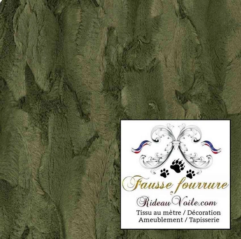 Tissu ameublement Fausse fourrure vert mètre architecte d'intérieur Chalet Villa