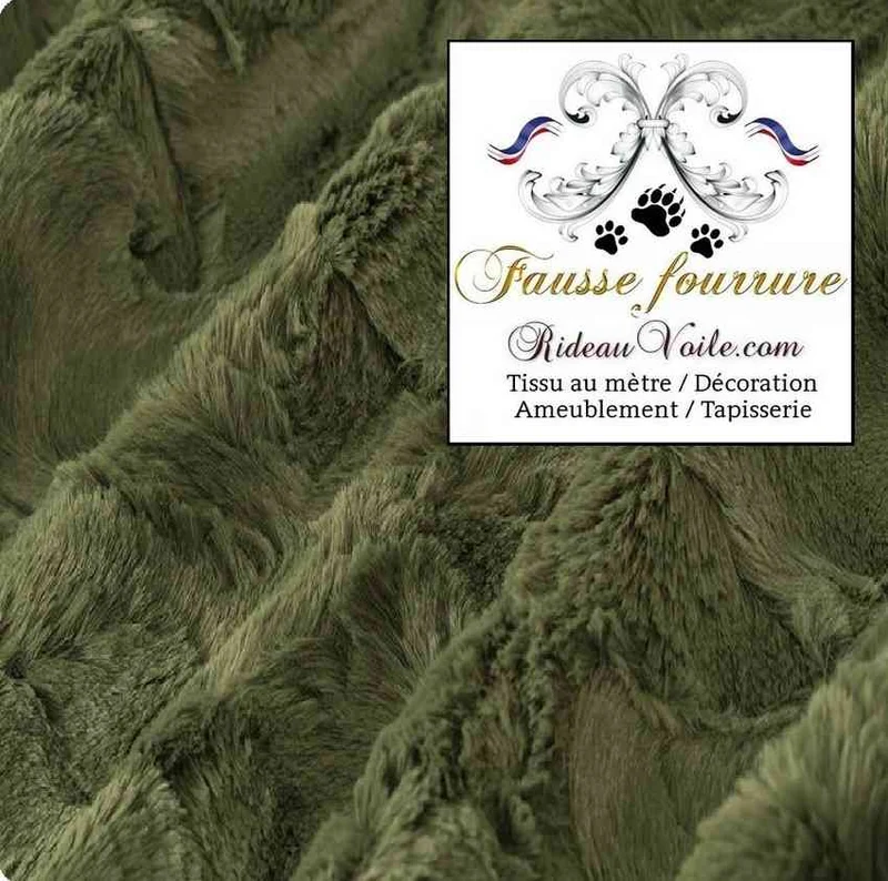 Tissu ameublement Fausse fourrure vert mètre architecte d'intérieur Chalet Villa