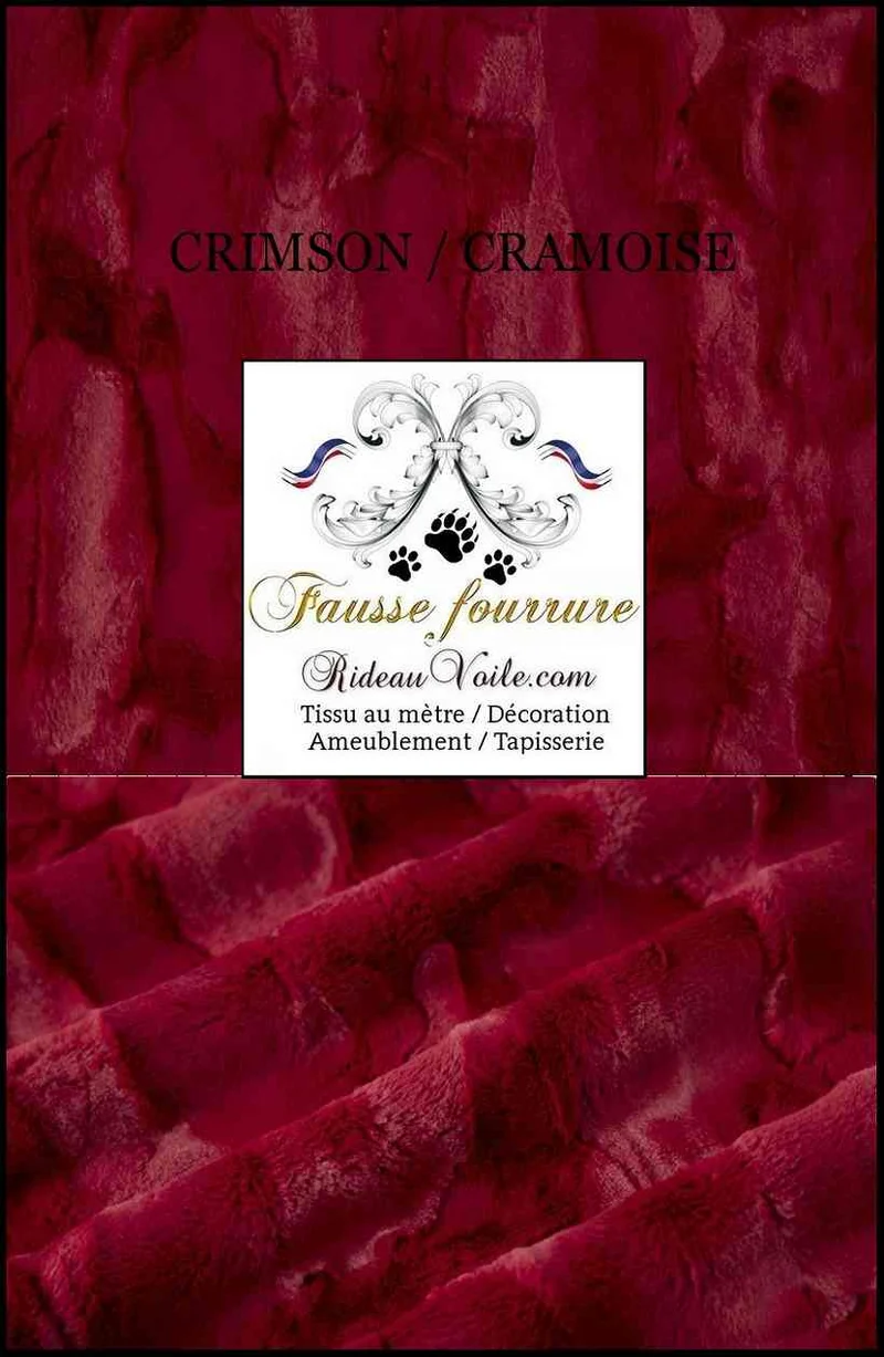 Rideau en tissu fausse fourrure Rouge mètre déco d'intérieur Chalets Savoie Alpes