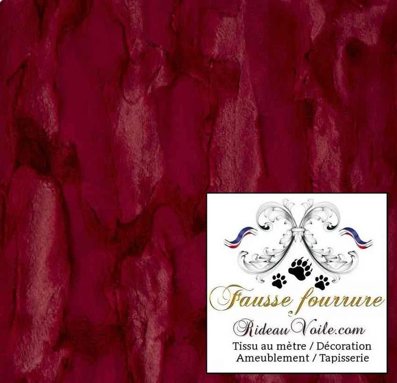 Rideau en tissu fausse fourrure Rouge mètre déco d'intérieur Chalets Savoie Alpes