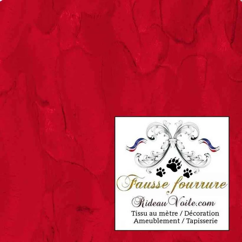 Rideau confection tissu fausse fourrure Rouge mètre Architecte designer Chalets & Montagnardes