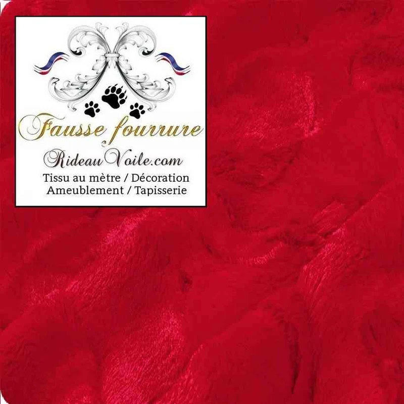 Rideau confection tissu fausse fourrure Rouge mètre Architecte designer Chalets & Montagnardes