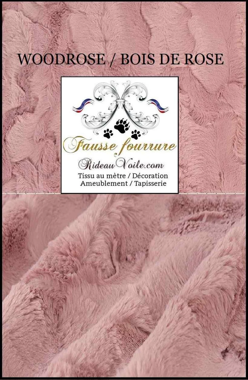Rideau confection tissu fausse fourrure rose mètre plaid Chalet Montagne habillement couture