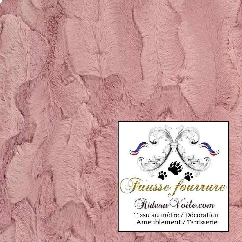 Rideau confection tissu fausse fourrure rose mètre plaid Chalet Montagne habillement couture