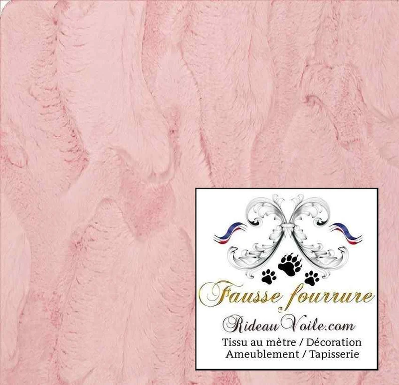 Boutique tissu fausse fourrure rose mètre rideau plaid coussin habillement sur mesure