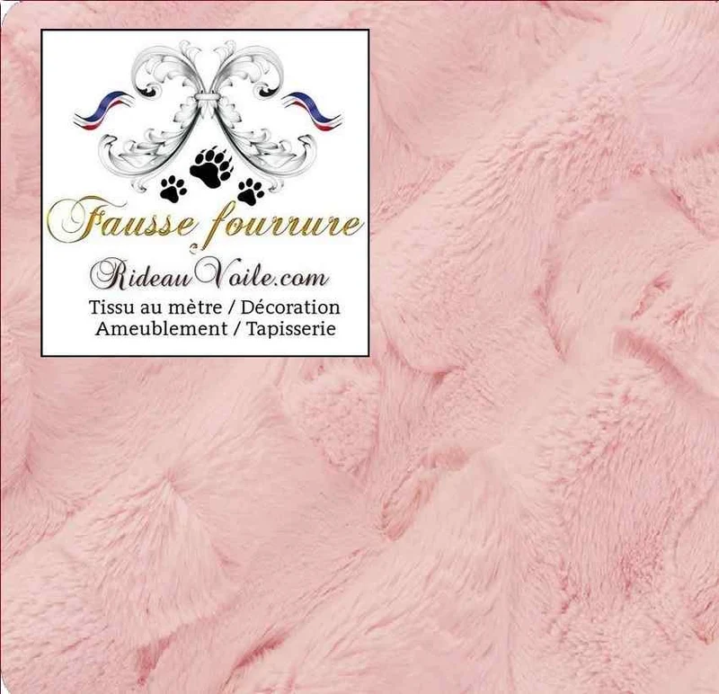 Boutique tissu fausse fourrure rose mètre rideau plaid coussin habillement sur mesure