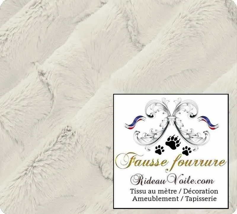 Tissu d'ameublement d'intérieur Fausse fourrure blanc texturé Montagne Chalet luxe