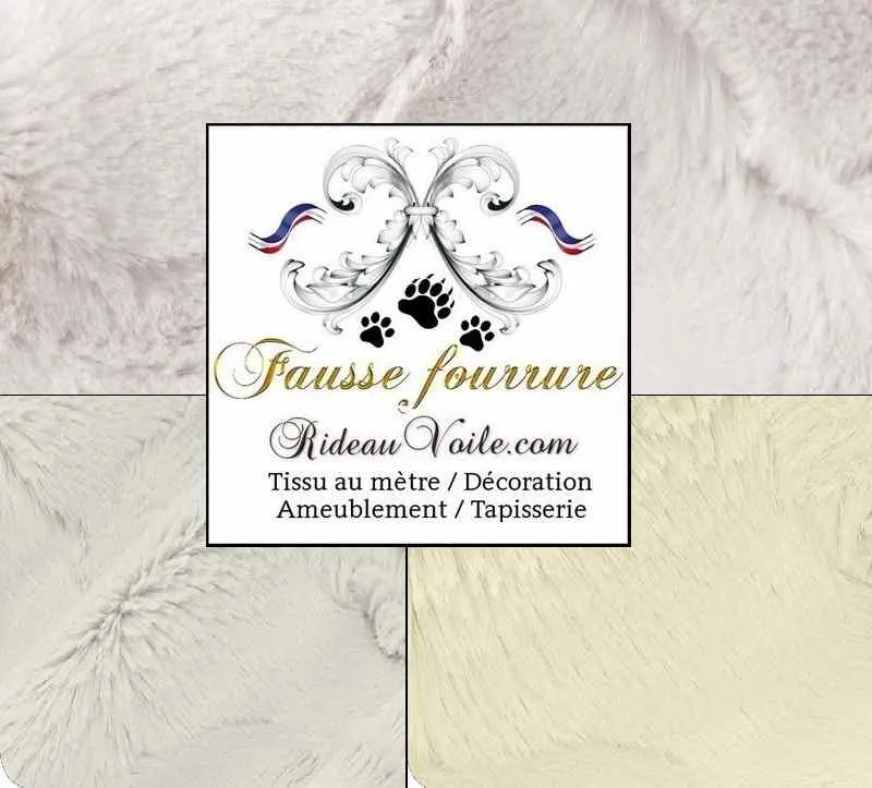 Tissu d'ameublement d'intérieur Fausse fourrure blanc texturé Montagne Chalet luxe