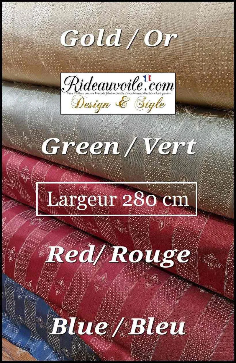Tissu ameublement Fleur de Lys Architect interior Empire Jacquard Gold Or mètre