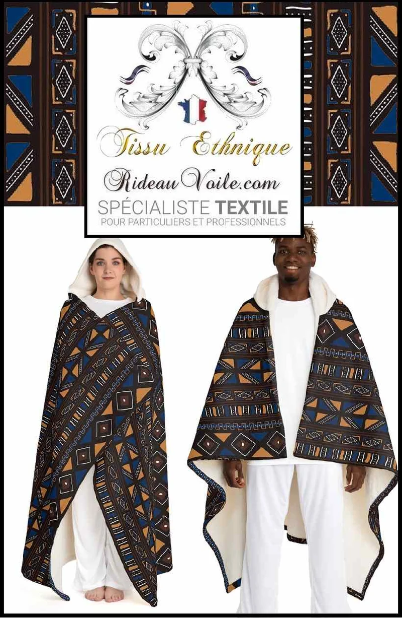Décoration intérieur motif Art Africain Bogolan ameublement mètre rideau ethnique