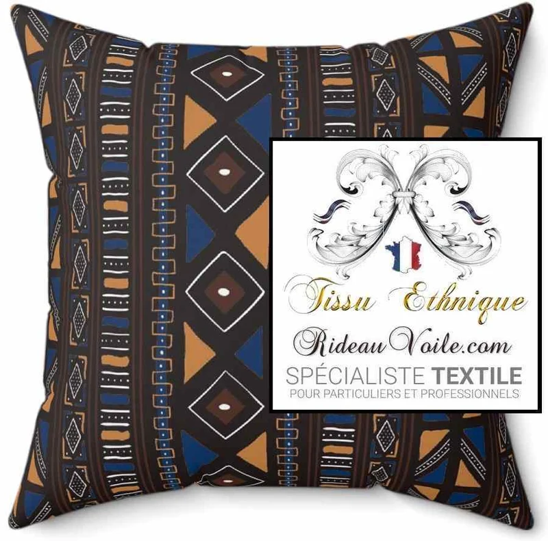 Décoration intérieur motif Art Africain Bogolan ameublement mètre rideau ethnique