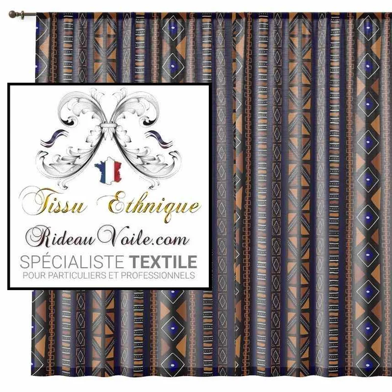 Tissu ameublement Art Designer Architecte motif Africain Bogolan mètre rideau