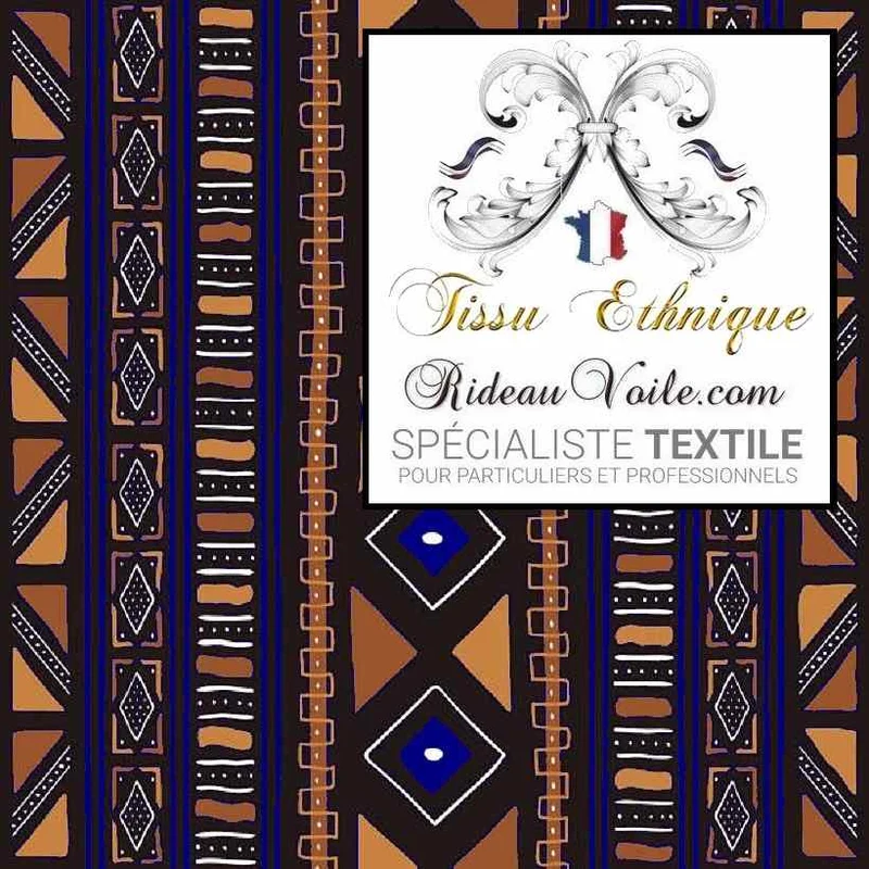 Tissu ameublement Art Designer Architecte motif Africain Bogolan mètre rideau