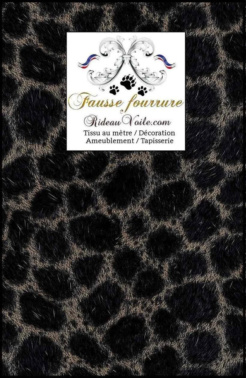Tissu velours fausse fourrure peaux poils de bête occultant ignifuge rideau mètre