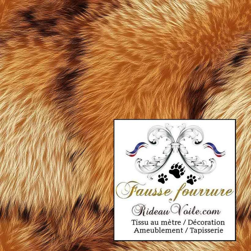 Tissu velours fausse fourrure faux peaux poils de bête occultant ignifuge rideau mètre