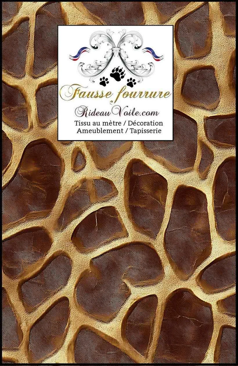 Jacquard de velours Fausse fourrure girafe tissu ameublement occultant ignifuge mètre