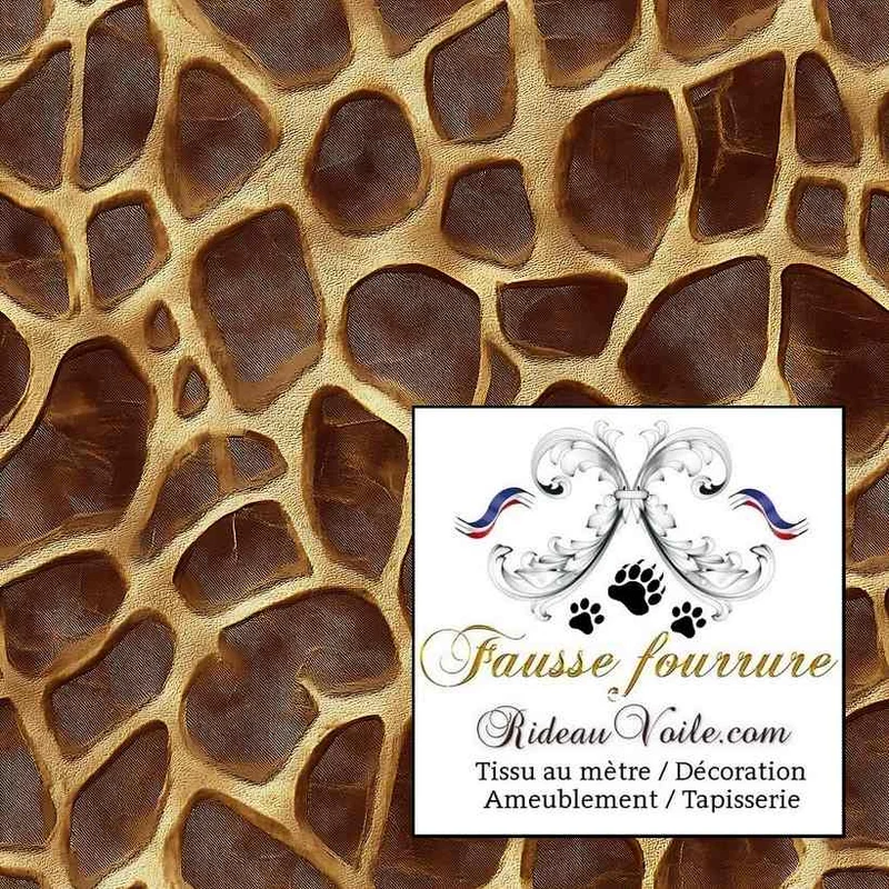 Jacquard de velours Fausse fourrure girafe tissu ameublement occultant ignifuge mètre