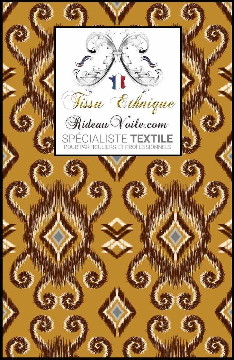 Tissu occultant ameublement imprimé Ikat Africain motif Ethnique ignifuge mètre