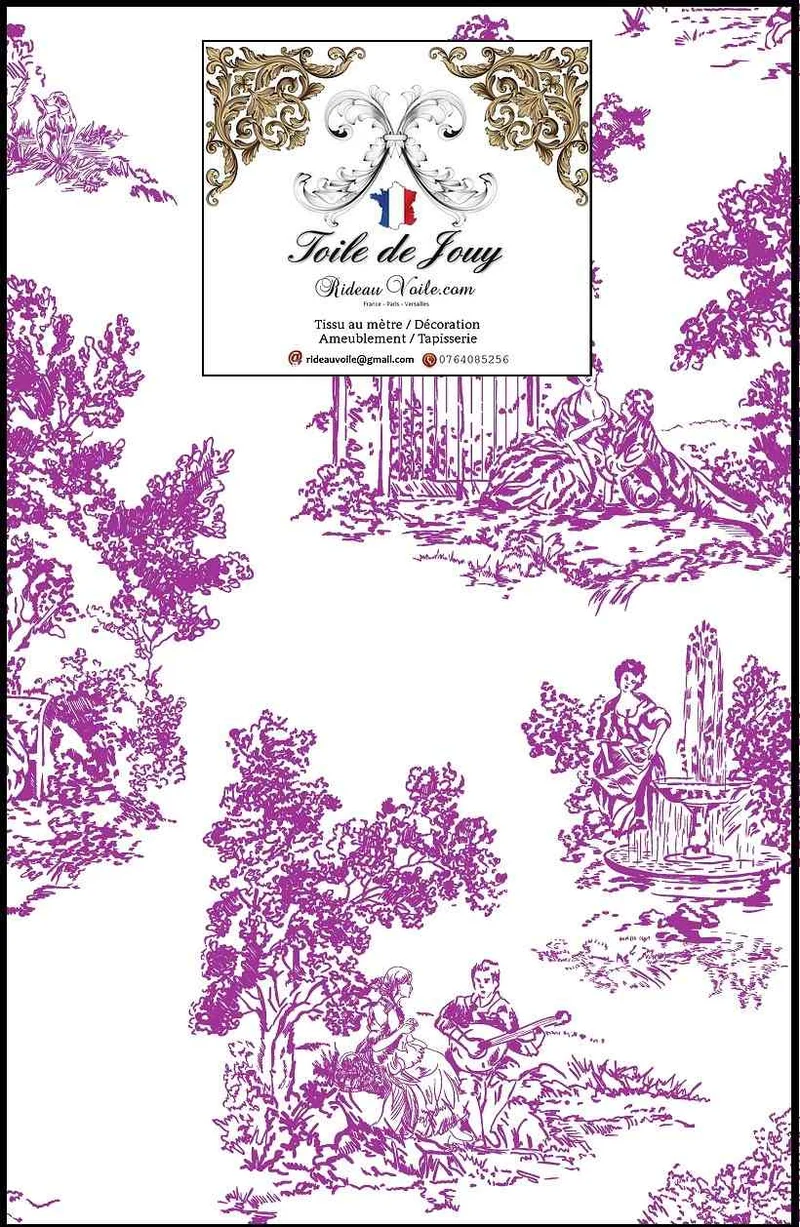 Textile manufacture Française haute gamme design Toile de Jouy imprimé coton confection