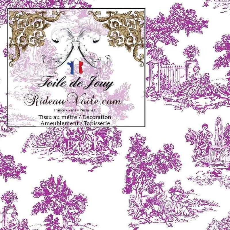 Textile manufacture Française haute gamme design Toile de Jouy imprimé coton confection