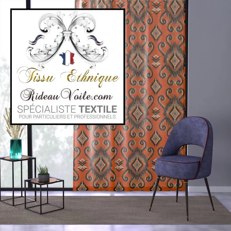 Tissus ikats d'Ouzbékistan ameublement imprimé Africain motif exotique rideau ignifuge