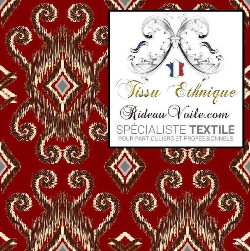 Décoration tissu ameublement imprimé Ikat Africain motif exotique rideau occultant