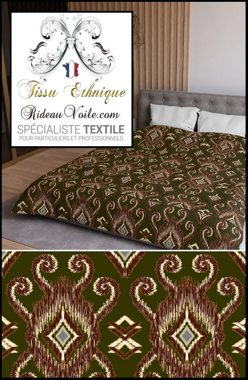 Décoration d'intérieur ameublement imprimé Ikat Africain motif exotique rideau occultant