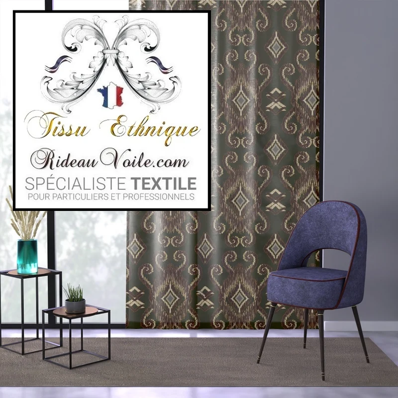 Décoration d'intérieur ameublement imprimé Ikat Africain motif exotique rideau occultant