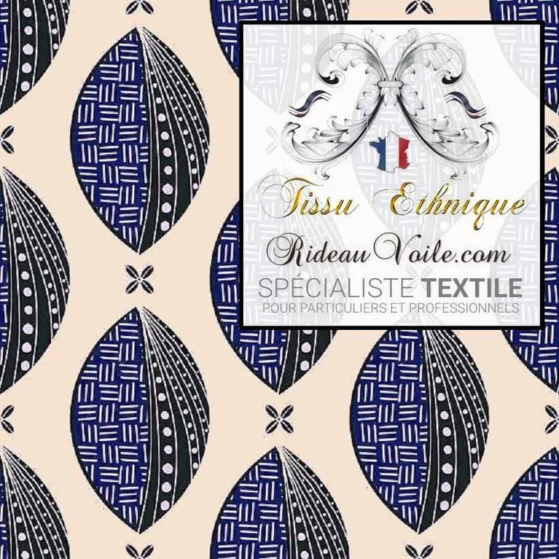 Tissu d'intérieur design imprimé africain contemporain motif ethnique ameublement mètre