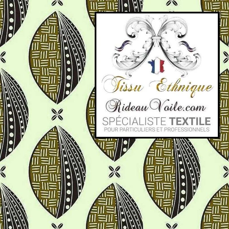 Tissu ART déco d'intérieur design imprimé africain contemporain motif ethnique mètre