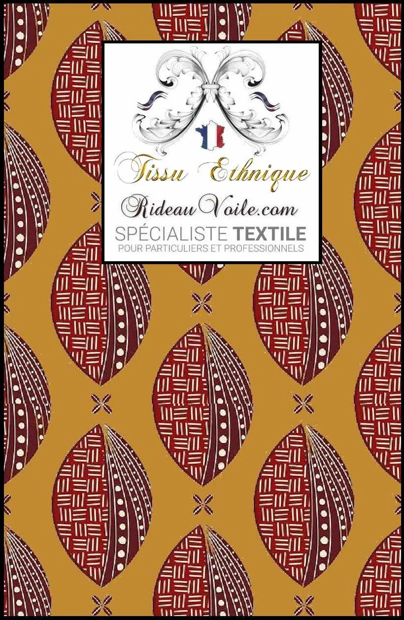 Tissu ameublement inspiration ethnique Africain Bogolan mètre rideau occultant voilage