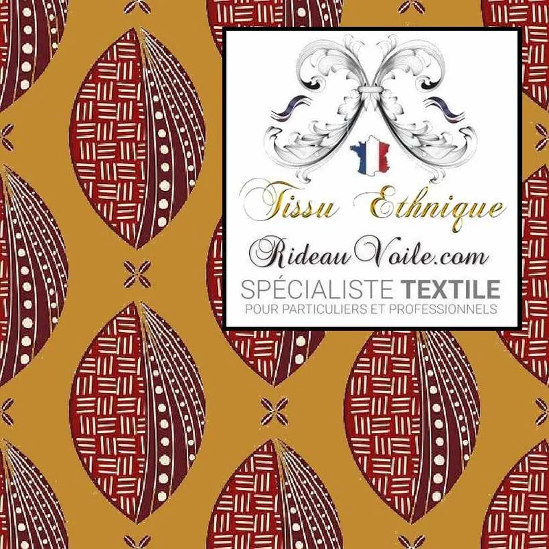 Tissu ameublement inspiration ethnique Africain Bogolan mètre rideau occultant voilage