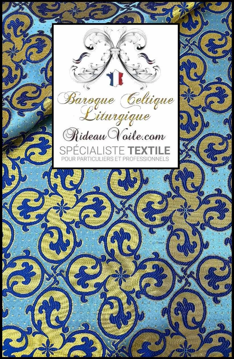 Tissu brodé celtique Baroque ameublement au mètre rideau Brocart villa résidence Luxe