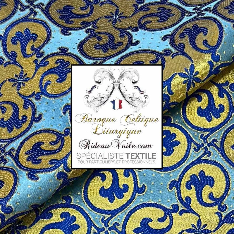 Tissu brodé celtique Baroque ameublement au mètre rideau Brocart villa résidence Luxe