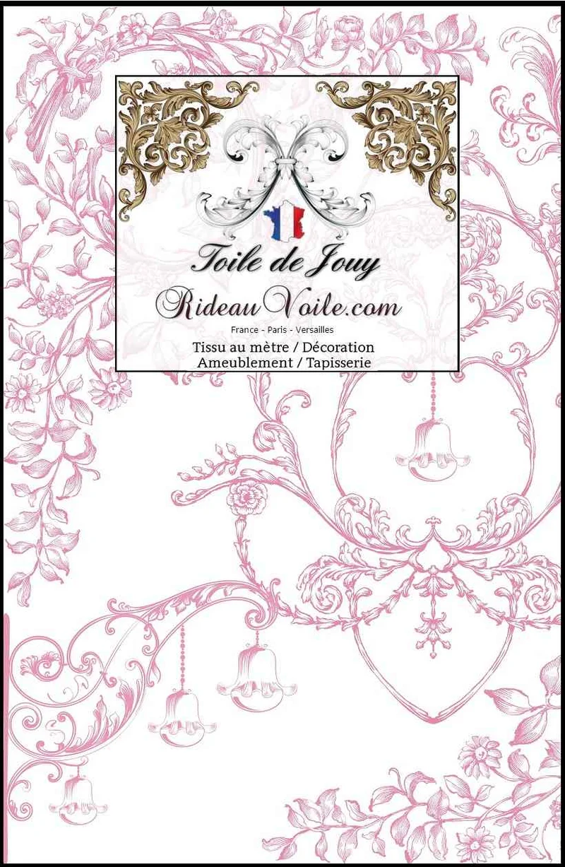 Rénovation studio d'Architecture d'intérieur Vintage tissu motif Toile de Jouy rose