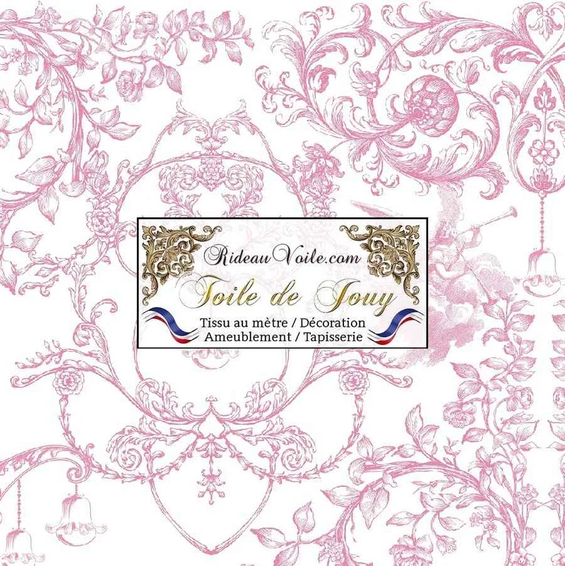 Rénovation studio d'Architecture d'intérieur Vintage tissu motif Toile de Jouy rose
